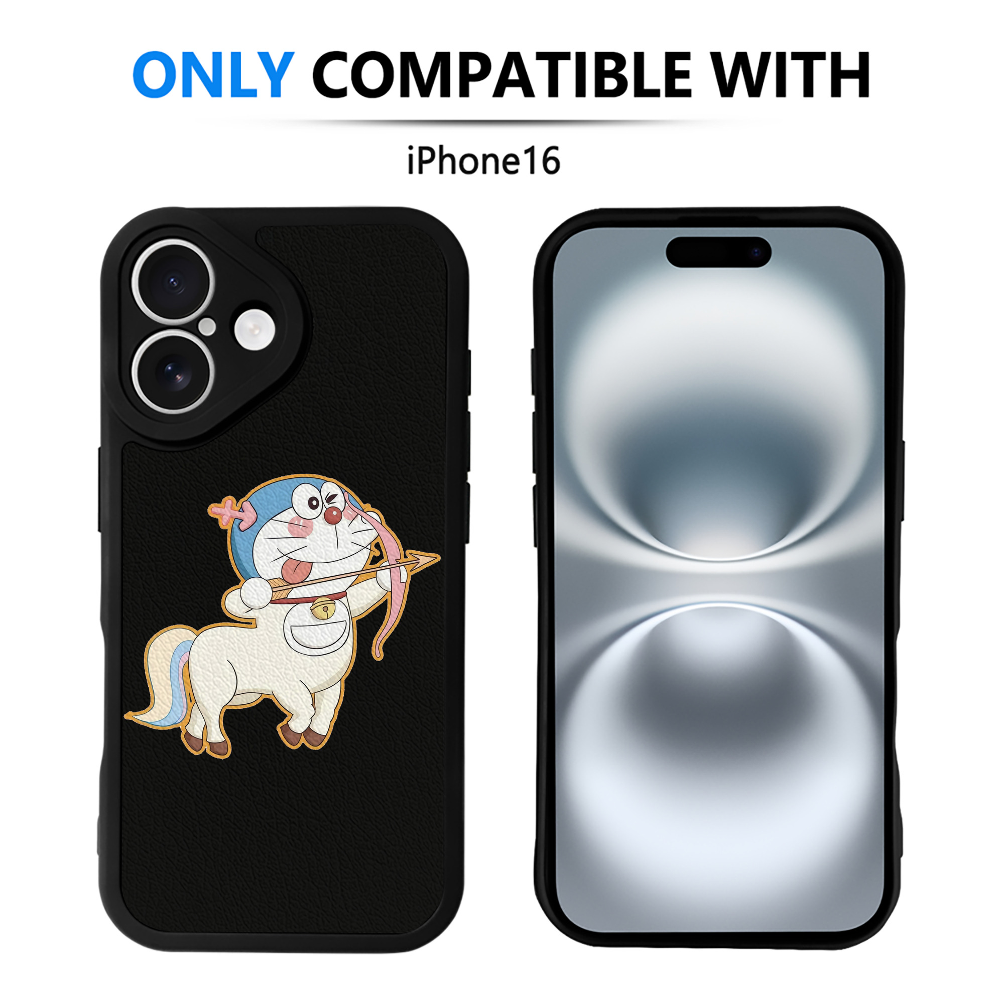 （画像用） ドラえもん Doraemon 【iPhone 16シリーズ対応】シリコンスマホケース（レザー調） 材質：シリコン